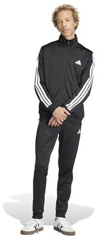 adidas Homme SPORTSWEAR BASIC 3 STRIPES TRICOT TRACKSUIT, Black, 4XL Short
