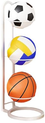 Generic 3 Tier Basketball Holder | Football Stand Display | Volleyball Ball Storage Rack | Vertical Display Stand For Basketball, Volleyball, Football