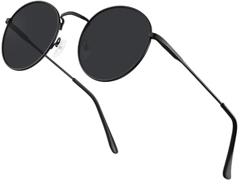 HENGOSEN Sonnenbrille Herren Rund Sunglasses-Men: Polarisiert Runde Sonnenbrille Retro Metallrahmen Sonnenbrille Herren Damen