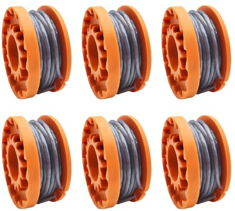 Strimmer Spool Compatible with Mac Allister MGTP18Li Trimmer Line, 3.05M x 1.65mm Autofeed WX150 Replacement Spool and Line (6 spool)