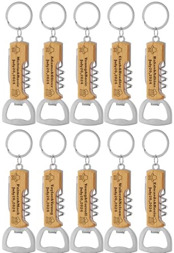 10 piezas de botellas de madera personalizado, regalo para padrinos de boda, despedida de soltero, regalos grabados para padre, abuelo, camarero, patrones y texto personalizados.Multifuncional.