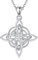 URONE Hexen Knoten Halskette 925 Sterling Silber Mondstein Keltischer Knoten Anhänger Kette Wicca Schmuck für Frauen