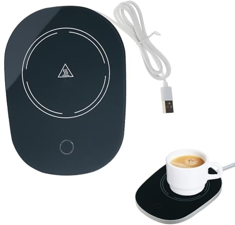 Tassenwärmer Getränkewärmer,Becherwärmer,Kaffeewärmer,Tassenwärmer Elektrisch,Elektrische Tassenwärmer Pad Mit Automatischem,USB Getränkewärmer,Konstante Temperatur 55°C/131°F (Schwarz)