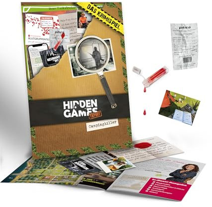 Hidden Games Tatort - Campingkiller - Deutsch - Realistisches Krimispiel, spannendes Detektivspiel, Escape Room Spiel