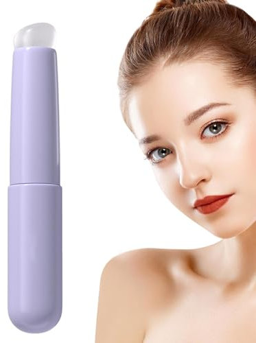 Silicone Lip Brush - Silicone Lip Applicator, Angled Round Head Silicone Lipstick Brush | Portable Multi Function Lip Applicator for Lipstick, Lip Gloss, Lip Balm, Lip Scrub, Women Girls