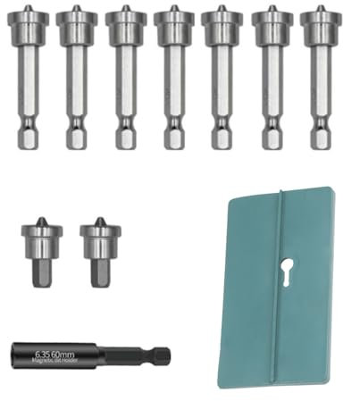 IUSOT 10pcs Drywall Screw Depth Setter PH2, 1/4 Hex Shank Magnetic Positioning Screwdriver Bits, Drywall Screw Driver Bit Set with 60mm Extension Socket Drill Bit Holder for Plasterboard
