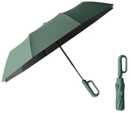 erised's bifrost Portátil Paraguas Capa de Revestimiento/Protección UV Anti UPF 50 99,9% Plegable de Viaje Mango de Apertura/Cierre Automático Golf de Hombres Mujeres Diseño de Mango de Mosquetón