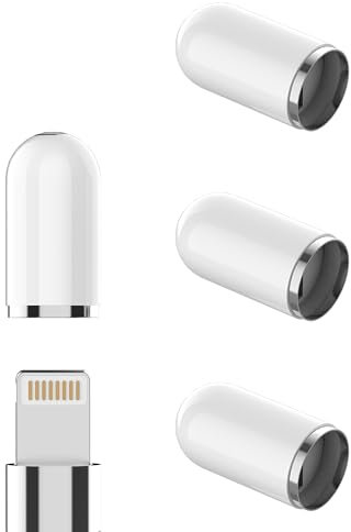 Replacement Cap for Apple Pencil (Pack of 4) for iPad for iPhone Stylus 1st Generation 2nd Gen Stylus Pencil Mine Caps Pen Protection Certified for Apple MFI Adapter