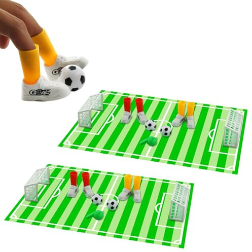 VARKAGE 2 Set Mini Tischfussball, Interaktives Fußballspiel für Kinder und Erwachsene, Weiß