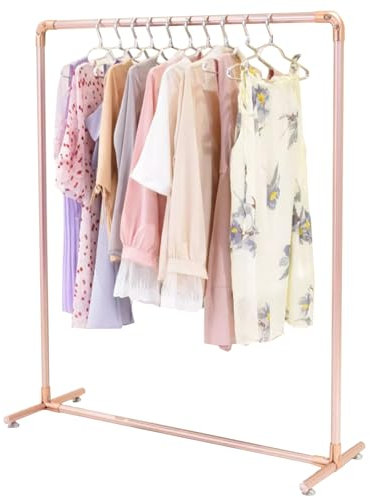 Garderobenständer Moderne Kleiderstange Aus Aluminiumlegierung, Robuster Kleiderständer Aus Metall Zum Aufhängen Von Kleidung, Wäscheständer, Freistehender Garderobe Für Schlafzimmer(Color:Roségold)