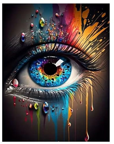 DCIDBEI Groß und Klar Diamond Painting Fluoreszierend 40x50cm Malen nach Zahlen Pop Art Malen nach Zahlen Graffiti Street Art Diamond Painting Auge Schöne Augen - Fenster zur Seele