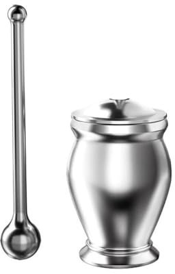 FAJNUZI2024 Mortar and Pestle Solid One-piece 304 Stainless Steel Mortar and Pestle And Pestle Chinese Medicine Masher Household Ring Bowl Spice Herb Grinder Mortar and Pestle Set(Large)