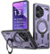 KANSi Funda para Xiaomi Redmi Note 13 Pro Plus 5G / Note 13 Pro+ 5G, Anti Golpes Carcasa Protectora Resistente con Anillo Soporte Giratorio - Capa Violeta