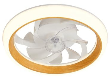 DUPI Ventilador de Techo con Luz LED TURBO AIR | Motor DC Silencioso 13W | 6 Velocidades | Control Remoto y App | Luz Regulable 3000K-6500K | Modo Invierno/Verano | PVC | Haya