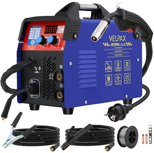 160A 230V MIG Welder, 3 in 1 Welding Machine, Gas/Gasless Flux Core MIG/Stick/Lift TIG/Spot Welding Inverter Welders with Digital LED Display
