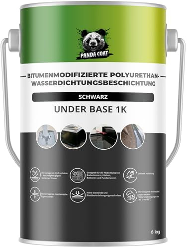 PandaCoat UnderBase 1K (6 kg) - Wasserdichtes Dichtmittel für Fundamente, Keller & Poröse Oberflächen, Langlebig & Temperaturbeständig, Bitumen Abdichtung