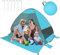 Yallmie 200X165X137CM Strandmuschel Pop Up mit UV Schutz, UPF50+ Faltbar Pop Up Strandzelt Sonnenschutz für 3-4 Personen, Winddicht Sonnenzelt mit Tragetasche für Familie, Picknick, Beach (Seegrün)