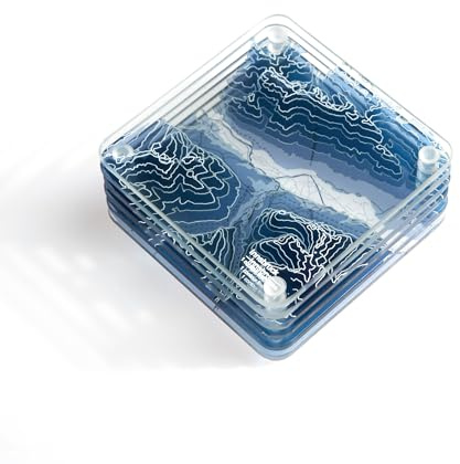 Innsbruck Österreich 3D Kontur Karte Glas Getränkeuntersetzer Berge Skigebiet 6er Set mit Halter Housewarming Geburtstag Geschenke Home Decor