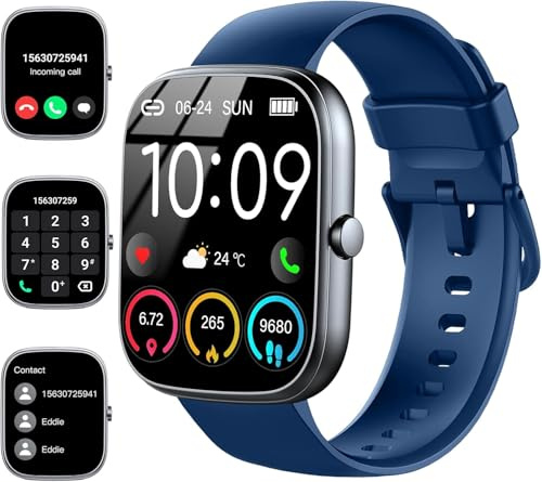 Uaue AI Smartwatch Uomo Donna, 2025 Nuova Fitness Tracker Orologio con Voce AI/Quadrante AI, Chiamate Bluetooth/Cardiofrequenzimetro/Contapassi/Sonno/115+ Sportive, 1.91 Smart Watch Impermeabile IP68