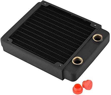 VELATEMOR Kupfer Kühler Kühlkörper, Computerwasserkühlung Flüssiger Wärmetauscher mit G1/4 -Gewinde für PC -Schönheitsausrüstung Luftreiniger 3D -Druck (120 mm)