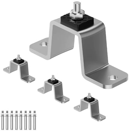 Soporte Aire Acondicionado Exterior, 4 Kit Instalacion Aire Acondicionado de Acero Inoxidable, para Unidades de 1 a 5 P Unidades(12x4.5x6cm/4.7x1.8x2.3in)