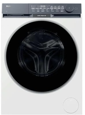 Haier X9 Series HW90-B14387U1-IB Lavadora Carga Frontal 9KG, Clase A -35%, Función Vapor, Motor Direct Motion, Display Digital, 1400RPM, Ultra Fresh Air, Libre Instalación, 14Programas, Blanco