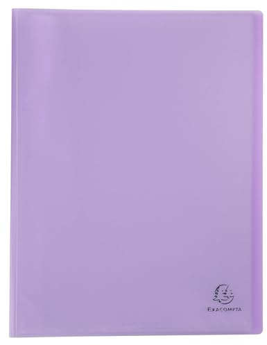 Exacompta - Réf. 88375E - 1 Protège-documents en polypropylène semi rigide Chromaline Pastel - 30 pochettes cristal lisse - 60 vues - couverture souple translucide - A4 - dim 24 x 32 cm - mauve