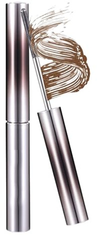 3D Metal Mascara, Wimperntusche Wasserfest, Wimperntusche Volumen mit Metallbürste Langanhaltend Verlängern, Smudge Proof Metal Wand Metallbürst für Länge und Volumen Eyelash Faser Hinzufügen (Braun)