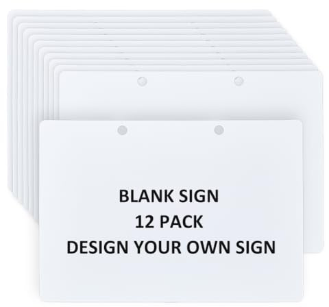 SUPERFINDINGS 12Pcs Blank Plastic Sign 8.3x5.8 Inch/21x14.8cm Pvc Sign Board Pre-Drilled 7.5mm Hole Weatherproof Thin Sheet For Crafting Vinyl Lettering Small Yard Message