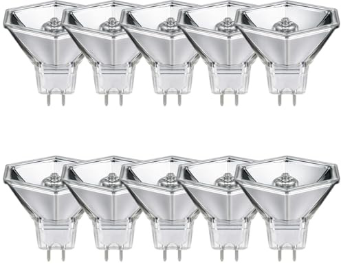 NCC-Licht 10 x Halogen Leuchtmittel GU5,3 Reflektorlampe MR16 Hexa 20W, warmweißes Licht, stufenlos dimmbar