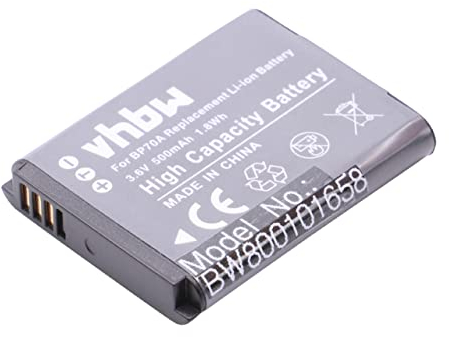 vhbw batteria compatibile con Samsung ES91, L20, MV800, N9V, PL100, PL120, PL170, PL171, PL20, PL200 fotocamera digitale DSLR (500mAh, 3,6V, Li-Ion)