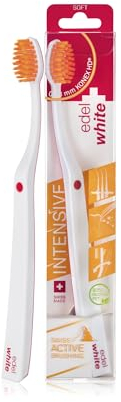 edel+white Flosserbrush Soft Intensive SWISS Zahnbürste I Zahnbürsten mit ultraweichen Borsten für gründliche Zahnreinigung I Zahnzwischenraumreiniger