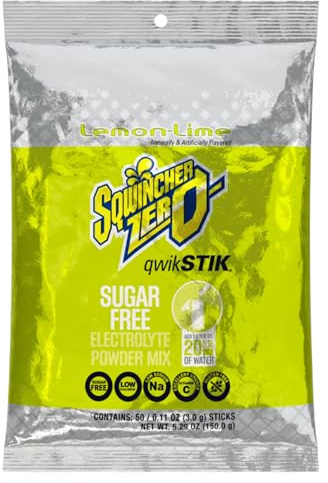 Sqwincher 060106-LL Zero Qwik Stik en polvo, 20 onzas, amarillo, estándar (paquete de 50)