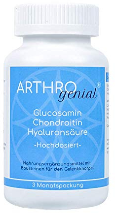 *OHNE MAGNESIUMSTEARAT* ARTHRO genial® - Glucosamin Chondroitin Hyaluronsäure hochdosiert - 180 Tabletten - 1500 mg