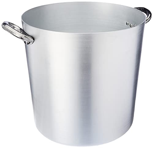 Ollas Agnelli cilíndricos Pot, Aluminio BLTF, con 2 manijas de Acero Inoxidable, 35 litros, Plata