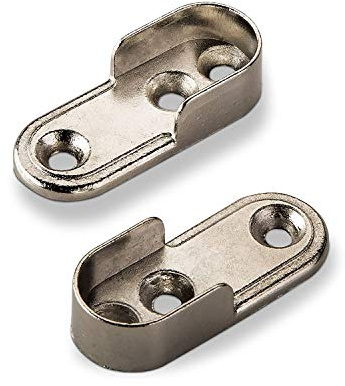 4 Paar Schrankrohrlager 30 x 15 mm zum Anschrauben Schrankrohrhalter Schrankrohrträger Schrankstangenträger von SO-TECH®