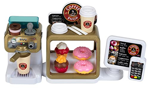 Theo Klein 9501 Caffetteria, Espresso Bar con funzione di scorrimento acqua e touchscreen, Include accessori e cibi giocattolo, 45 cm x 23,5 cm x 13 cm, Giocattoli per bambini dai 3 anni in su