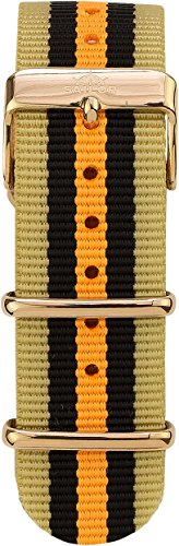 Sailor Damen Herren Nylon Armband Shelf braun-schwarz-organe BSL101-2007-20, Breite Armband:20mm (normal), Farbe Edelstahl:Rosègold