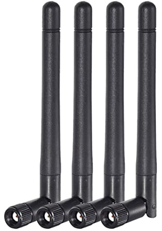 Bingfu Dual Band WiFi 2.4GHz 5GHz 5.8GHz 3dBi MIMO RP-SMA Male Antenna (4-Pack) for WiFi Router Wireless Network Card USB Adapter Security IP Camera Video Surveillance Monitor