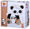 Eichhorn - Nachziehtier, Panda mit Geräuschen und Bewegung, 15 cm lang, aus Birkenholz, ab 1 Jahr