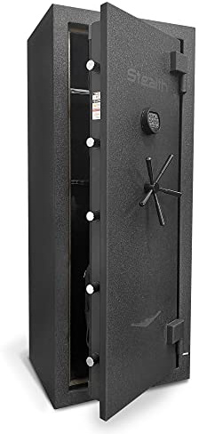 Stealth UL23 Gun Safe 23 Long Gun Capacity with Handgun Storage, 1 Hour Fire Protection & UL RSC Burglary Rating, CA DOJ Approved, Storage Shelves & Molle Door Panel Organizer