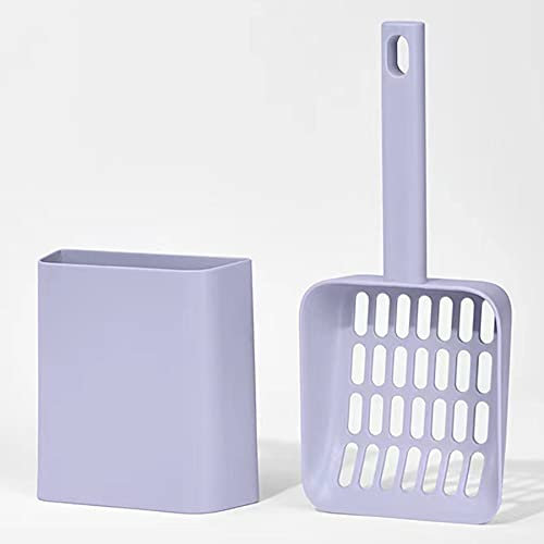 Cat Litter Scooper, Cat litter scoop with Stand holder, A nice addition to cat litter tray, Store cat scooper when not in use, ABS material used, Durable and cute - Light purple