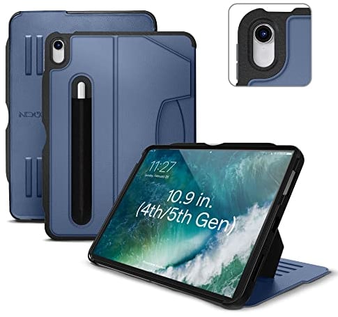 ZUGU CASE iPad Air 11 (M3 2025 / M2 2024)& iPad Air 5. / 4. Generation (2022/2020) 10.9 Zoll schlanke Schutzhülle 8 Winkel-Ständer magnetisch, Aufladen iPad Stiftes Auto Sleep/Wake UP [Schieferblau]