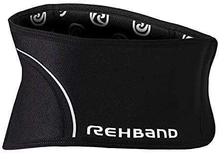 Benda dorsale Rehband QD, supporto per la schiena per lo sport e la vita di tutti i giorni, neoprene da 5 mm, Colore:Nero, Misura:L