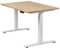 boho office® Höhenverstellbarer Schreibtisch 120 x 80 cm - Elektrisch stufenlos, inkl. Wireless Charger, Memoryfunktion, Kollisionsschutz - Basic Line Weiß inkl. Tischplatte in Wildeiche