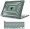 MOSISO Case Compatibile con MacBook PRO 13 Pollici M2 M1 2024-2020 A2338 A2289 A2251 con Touch Bar Touch ID,Heavy Duty Plastica Custodia Rigida con Paraurti in TPU&Cover per Tastiera,Midnight Verde