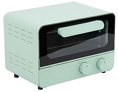 MTSHANGPU Mini Horno 12L, Horno eléctrico de encimera, multicocina doméstica, con Fuente para Asar, Rejilla de Alambre (Verde)