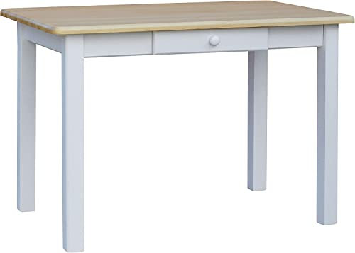 k koma Mesa de comedor de cocina de pino maciza, restaurante con cajón, fabricante nuevo pino, lacado (50 x 100)