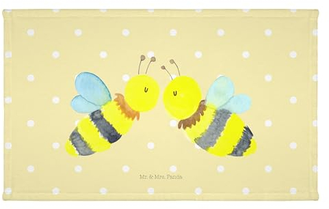 Mr. & Mrs. Panda Gäste Handtuch Biene Liebe - Geschenk, Sport Handtuch, Wespe, Kinder Handtuch, Frottier, Reisehandtuch, Hummel, Gästetuch