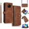 ESONG Handyhülle für Xiaomi Poco X3/X3 Pro/X3 NFC Tasche,hulle mit Kartenfach,Schultergurt,Handgelenkschlaufe,Stoßfest Handytasche Magnetic Klapphülle Case,Flip PU Leder Brieftasche Schutzhülle,Braun